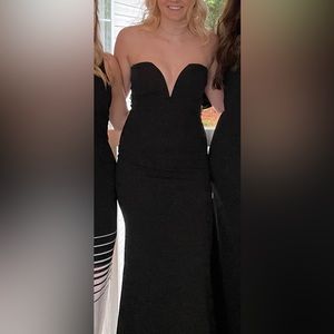 Black full length sleeveless Windsor dress